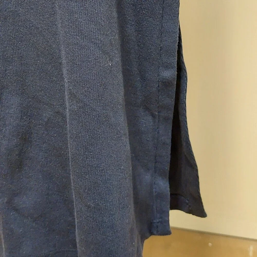 A.Y.R. Navy Blue Maxi S/S Scoop Neck Rib-Knit Sheath Size: S - Picture 7 of 9